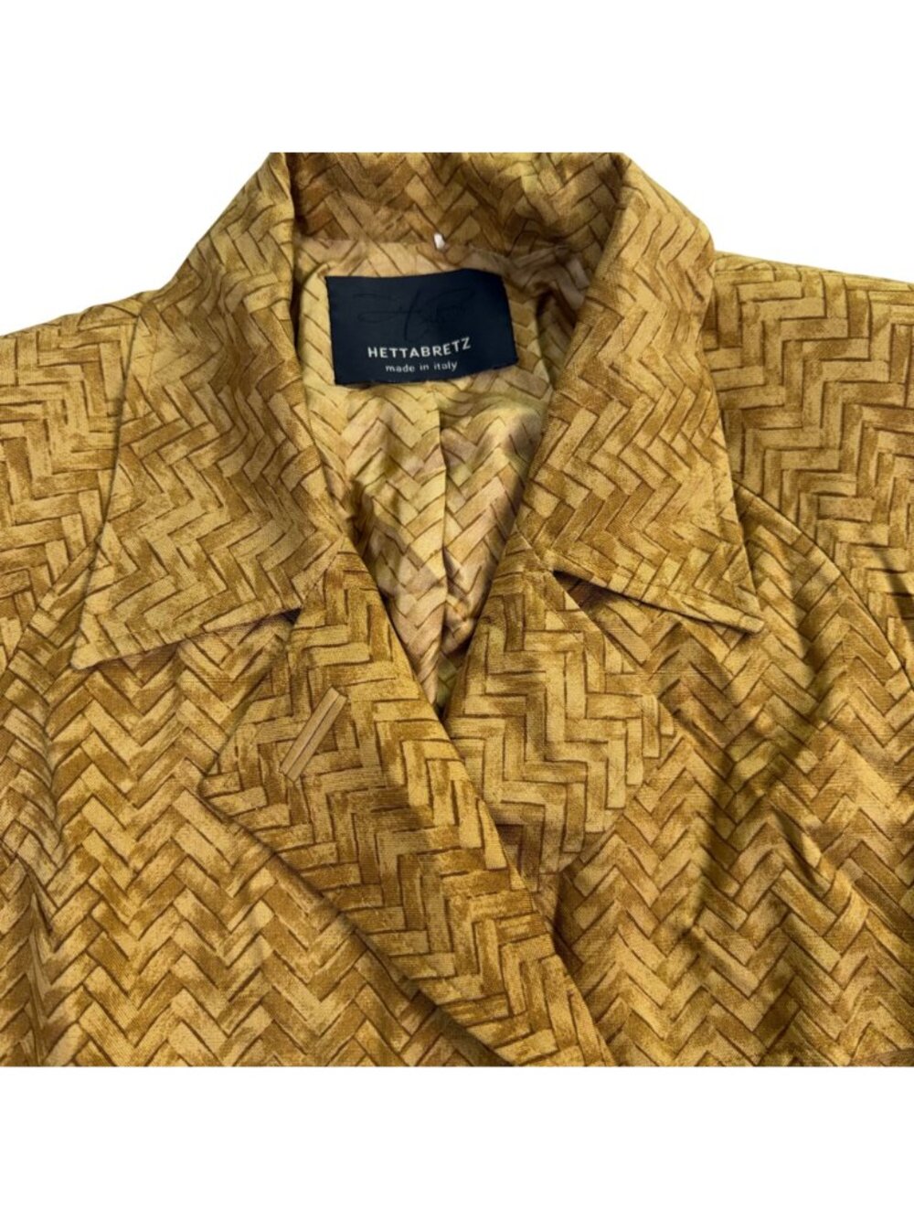 Hettabretz Womens Yellow 100% Silk Double-Breasted Trench Coat With Belt Italy - Picture 4 of 11